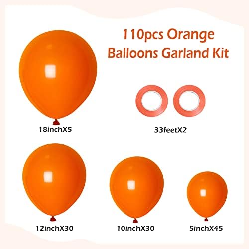 FOTIOMRG 110pcs Orange Balloon Garland Kit