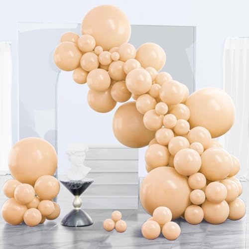 PartyWoo Apricot Balloons 140PCS for Party Decorations