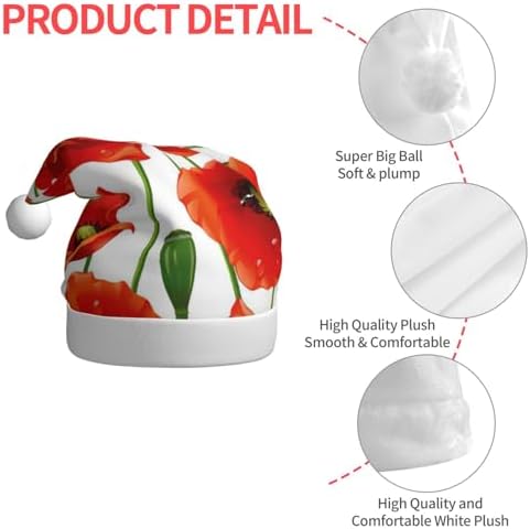 Personalized Flower Print Santa Hat for Women
