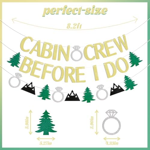 Cabin Crew Before I Do Banner Gold Glitter