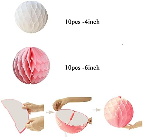 YLYs Love 20pcs Honeycomb Tissue Paper Balls Wall Decor