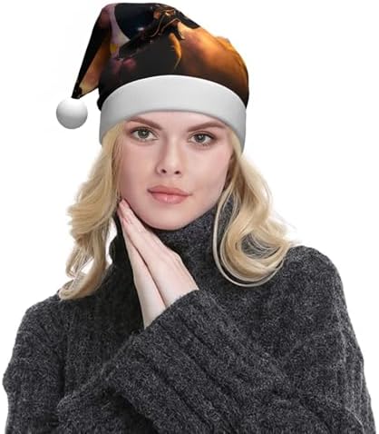Personalized Santa Hat with Musical Guitar Print for Women