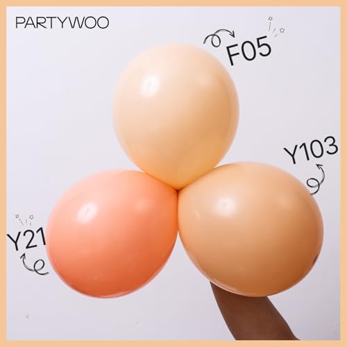 PartyWoo Apricot Balloons 140PCS for Party Decorations
