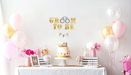 Groom to Be Gold Glitter Banner - Bachelor Party Decor