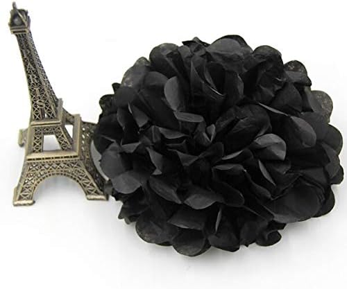 5PCS Black Paper Flowers Kissing Ball Wedding Decoration