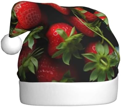 QINZHENG Personalized Santa Hat with Strawberry Print