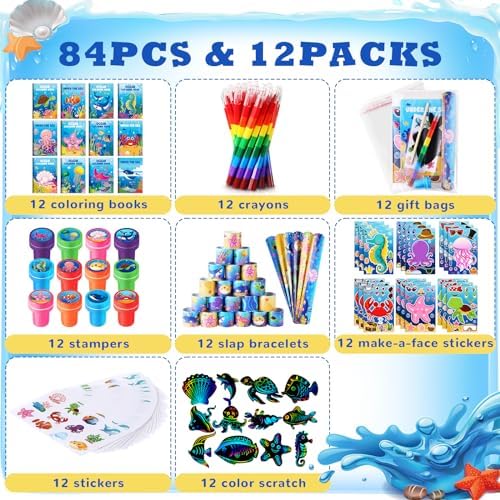 BenLouis 96Pcs Ocean Animals Party Favor Set