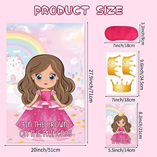 Hooqict Pin The Crown Princess Party Game Set
