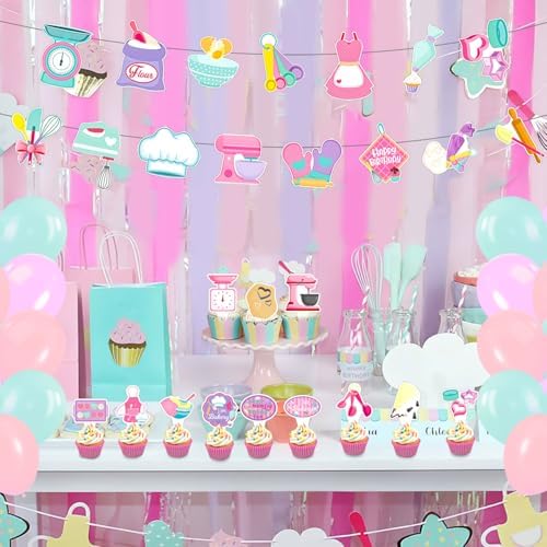 59 Pcs Baking Birthday Party Supplies Set