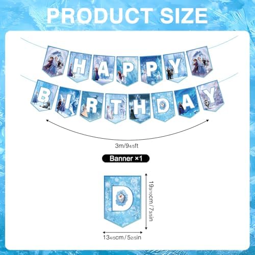 Cute Cartoon Birthday Decorations Banner and Swirls