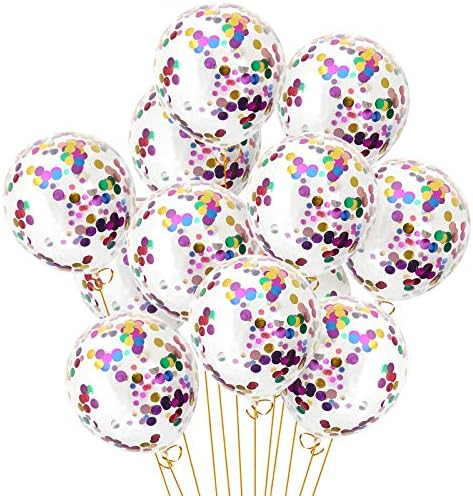 40pcs 12 Inch Transparent Confetti Balloons for Parties
