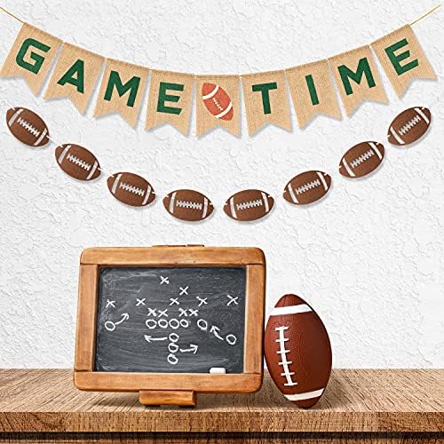 MALLMALL6 Football Banners 2pcs Game Time Decoration