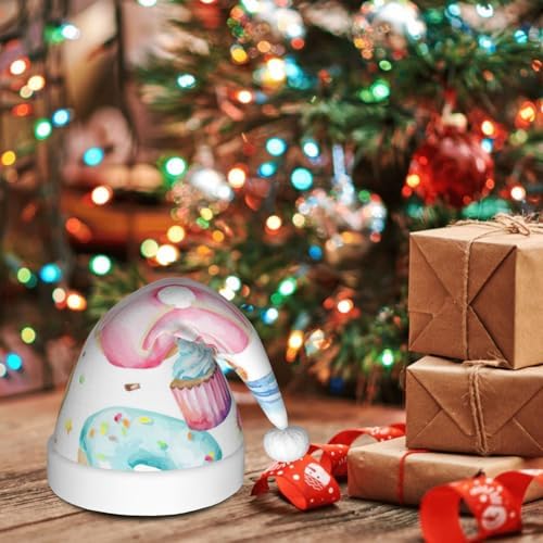 QINZHENG Personalized Santa Hat Velvet Plush Christmas Headwear