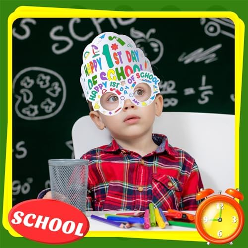 Yilloog 36 Pack First Day School Paper Crowns and Glasses