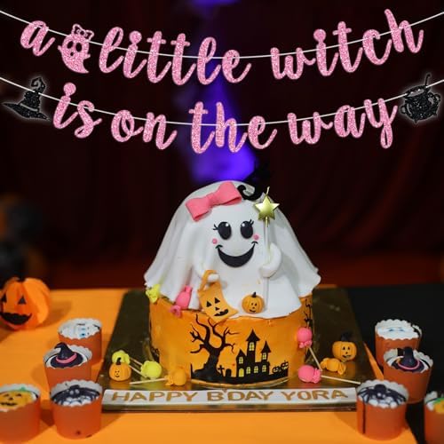 A Little Witch is on The Way Halloween Banner
