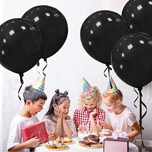18 Inch Black Balloons 12 Pack for Party Decorations