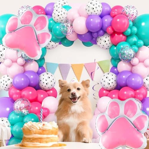 32PCS Sky Paw Print Dog Balloons for Birthday Party