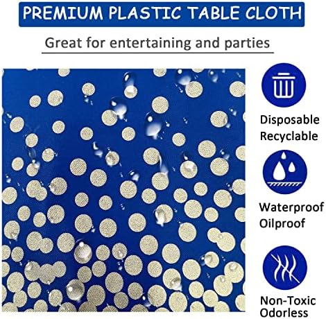 Navy Blue Tablecloths 2 Pcs - Glittery Graduation Party Cover