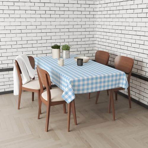 3 Pcs Light Blue Checkered Tablecloth for Outdoor Picnic and Party