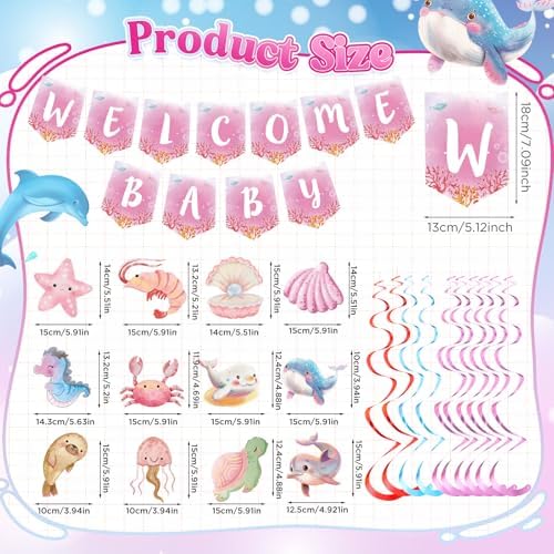 Under The Sea Welcome Baby Banner for Girls