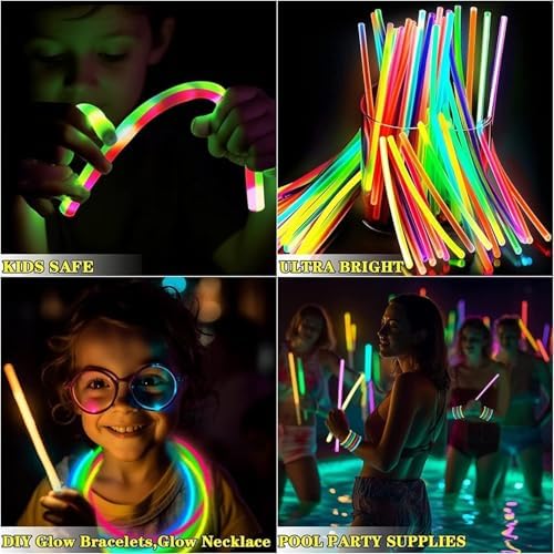 TURNMEON 120 Pack Ultra Bright Glow Sticks Party Supplies