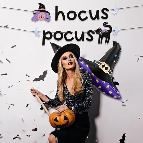 Hocus Pocus Halloween Banner and Witch Hat Balloon