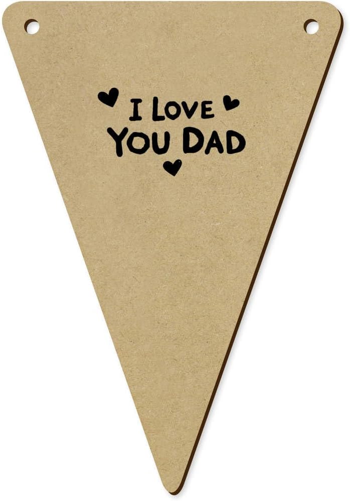 5 x 140mm I Love You Dad Wooden Bunting Flags