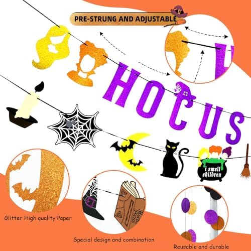 Premium 30pcs Hocus Pocus Halloween Decorations Set