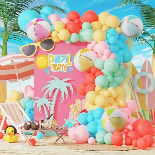 8Pcs Fruit Themed Balloons Pool Party Decorations