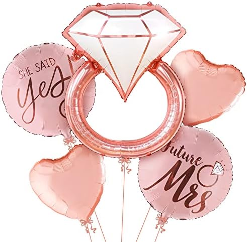 KatchOn Diamond Ring Foil Balloon Set Pack of 5