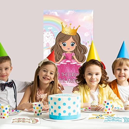 Hooqict Pin The Crown Princess Party Game Set