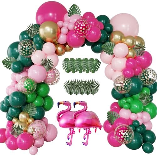156Pcs Tropical Flamingo Balloon Garland Kit
