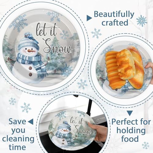 96pcs Christmas Party Plates and Napkins Set