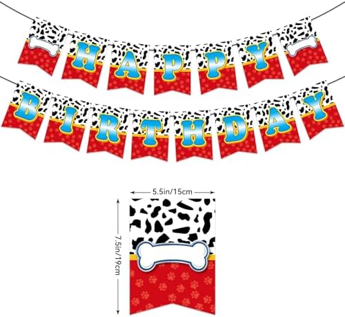 Dog Paw Happy Birthday Banner for Kids and Toddlers