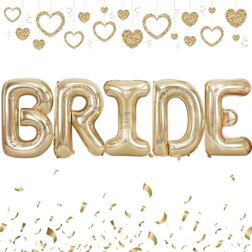 40 Inch Light Gold BRIDE Balloons for Wedding Decor