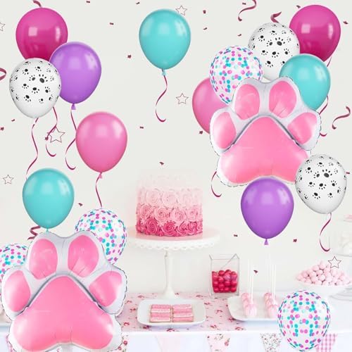 32PCS Sky Paw Print Dog Balloons for Birthday Party