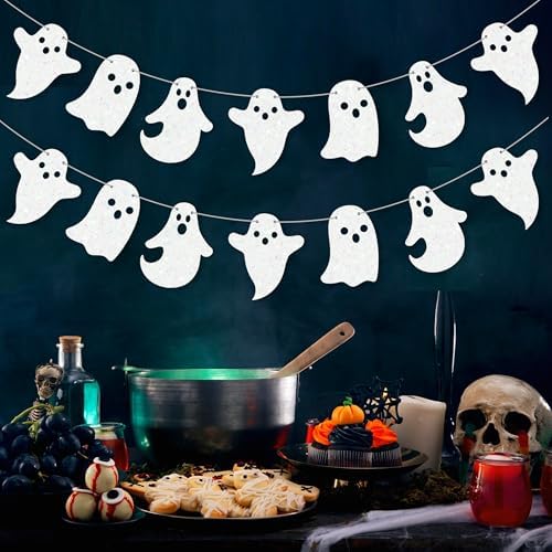 2pcs Halloween Ghost Banners for Haunted House Decor