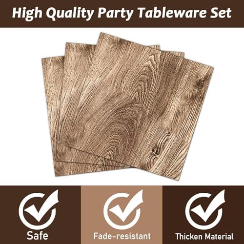 200Pcs Rustic Wooden Tree Party Supplies for Kids