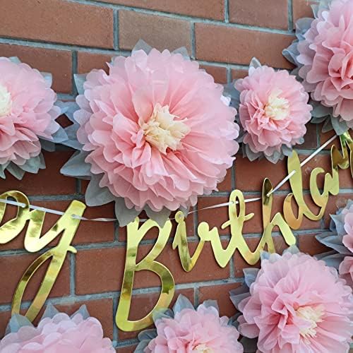 Mybbshower Paper Flower Decorations Pack of 9