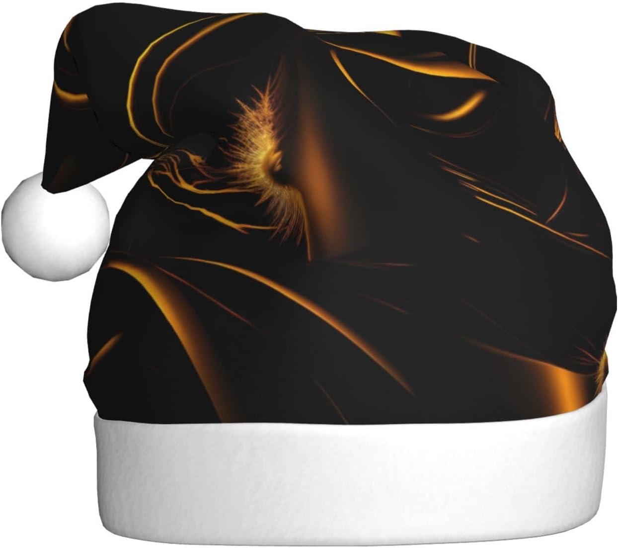 QinZheng Personalized Santa Hat Black Gold Velvet Plush
