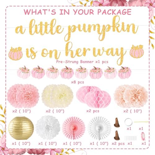 Little Pumpkin Baby Shower Decorations 15 Pcs