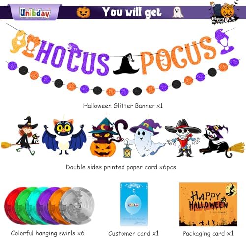 Halloween Banner Bunting Decor Set with Glitter