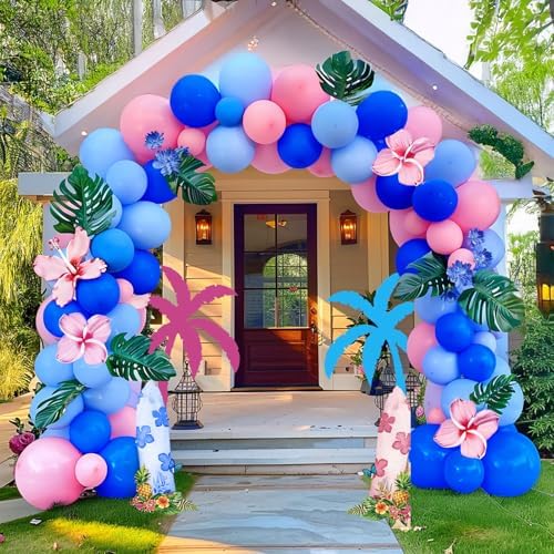 Pastel Blue and Pink Balloon Garland Arch 132Pcs