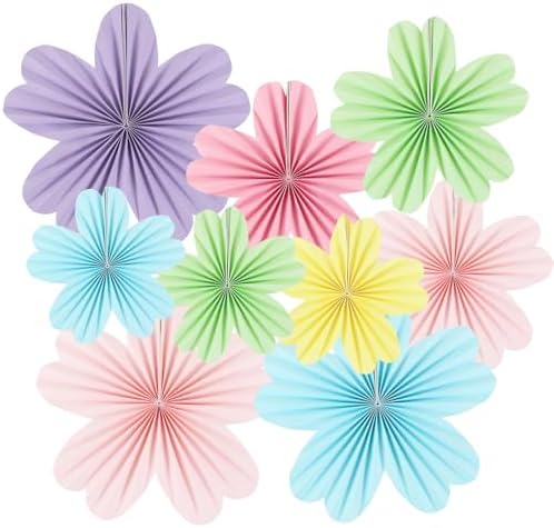Zilue Paper Fans Decor Pack of 9 Pastel