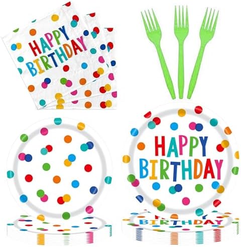 Birthday Party Supplies Set with Polka Dot Design