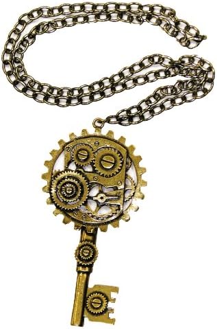 Steampunk Gear Key Necklace For Men Women