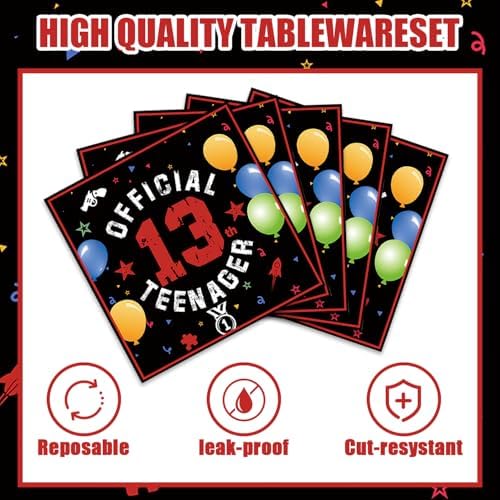 40Pcs 13th Birthday Party Decor Set for Boys