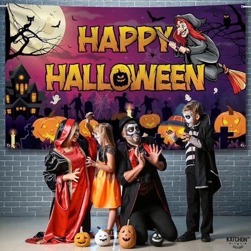 KatchOn Spooky Halloween Banner - XtraLarge 72x44 Inch