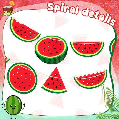 8 Pcs Watermelon Birthday Banner Decorations
