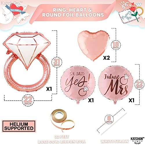 KatchOn Diamond Ring Foil Balloon Set Pack of 5